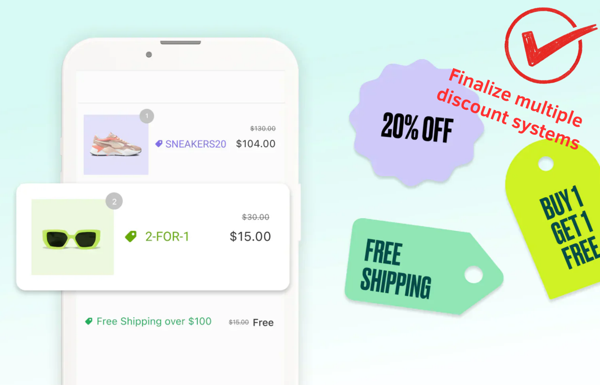Finalize multiple discount systems
